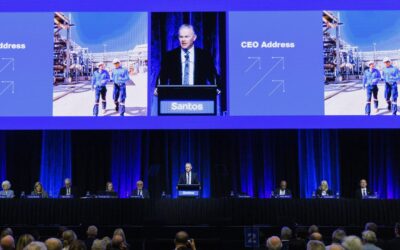 Oil-gas giant defends energy policy, share-price slide